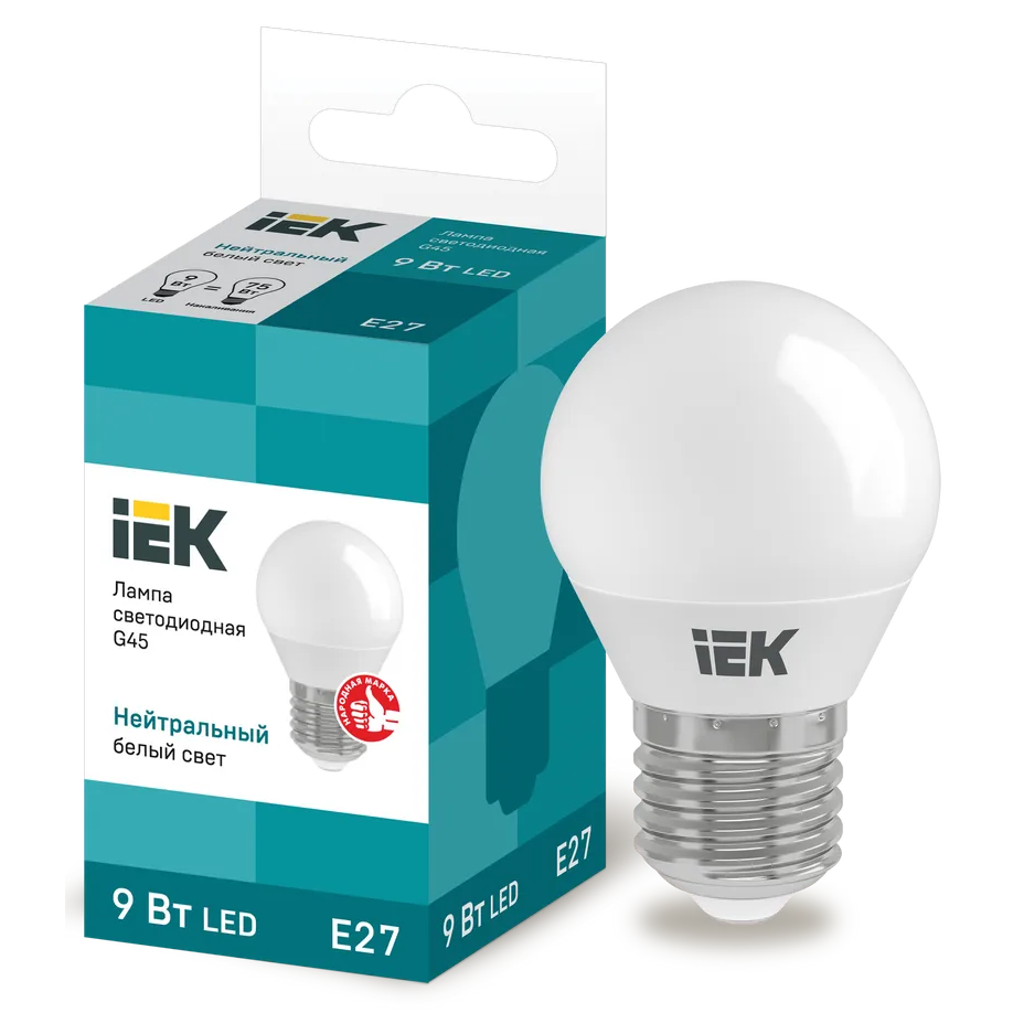 Светодиодная лампочка IEK LLE-G45-9-230-40-E27 (9 Вт, E27)