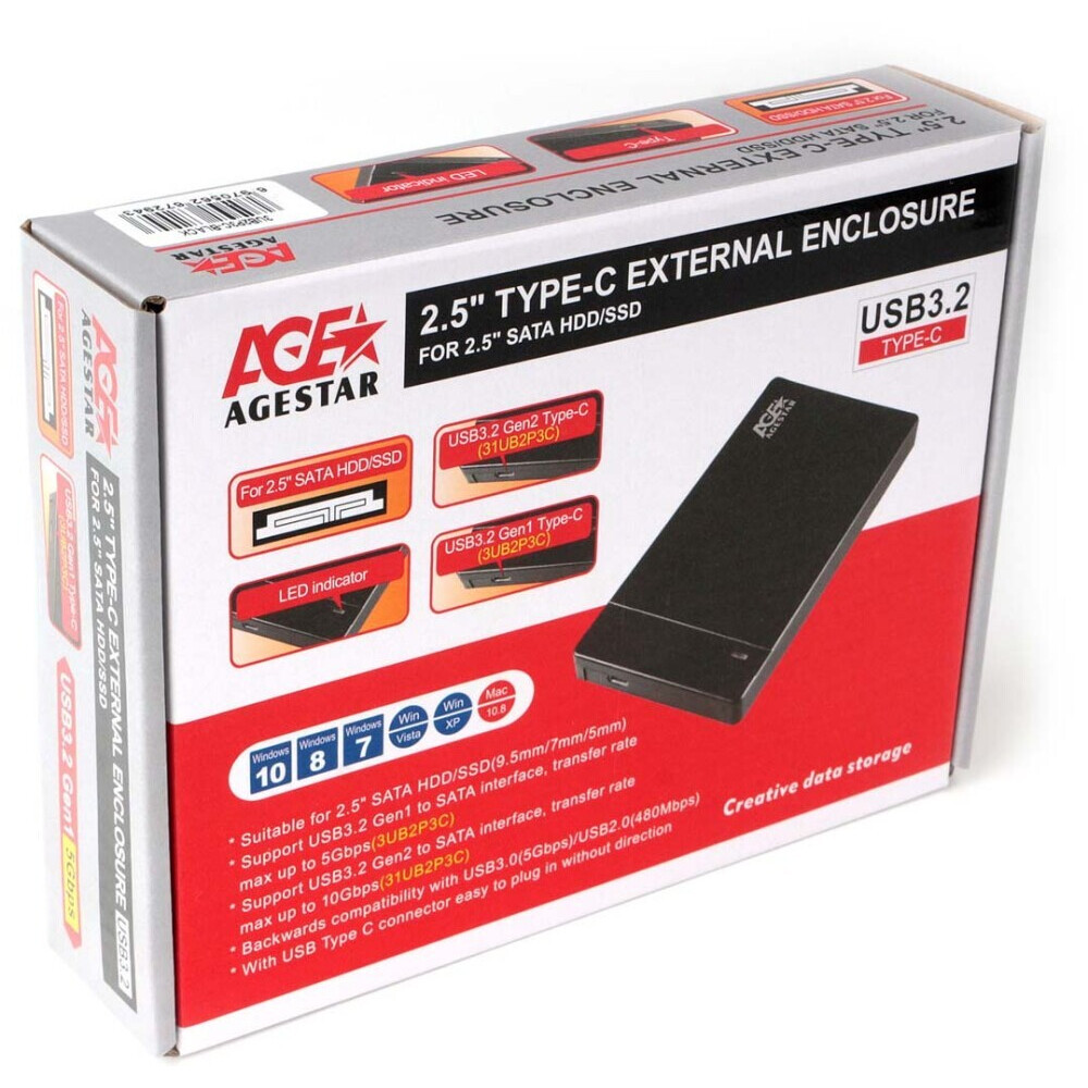 Внешний корпус для HDD AgeStar 3UB2P3C Black - фото 5