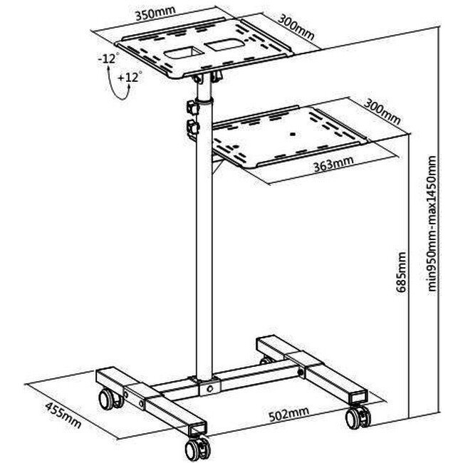 Проекционный столик FIX TS-8 Black - фото 3