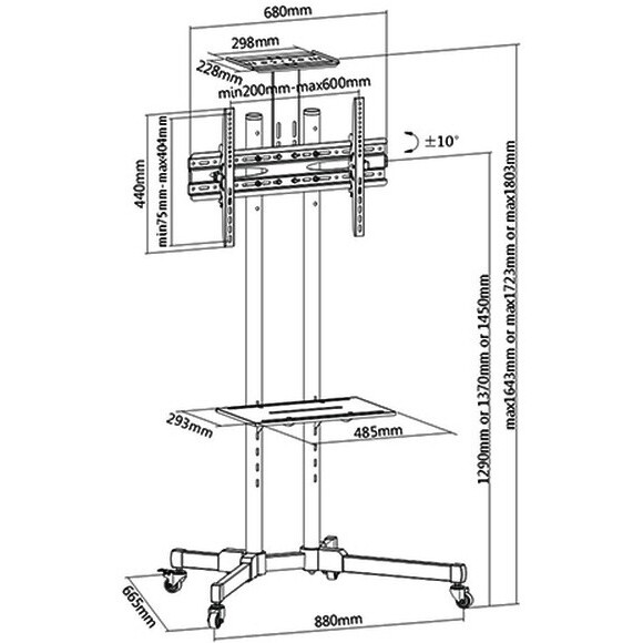Мобильная стойка FIX T1028B - фото 2