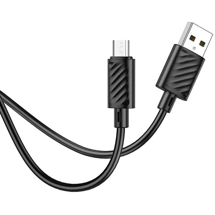 Кабель USB A (M) - microUSB B (M), 1м, HOCO X88 Black (HC-83325) - 6931474783325 - фото 2