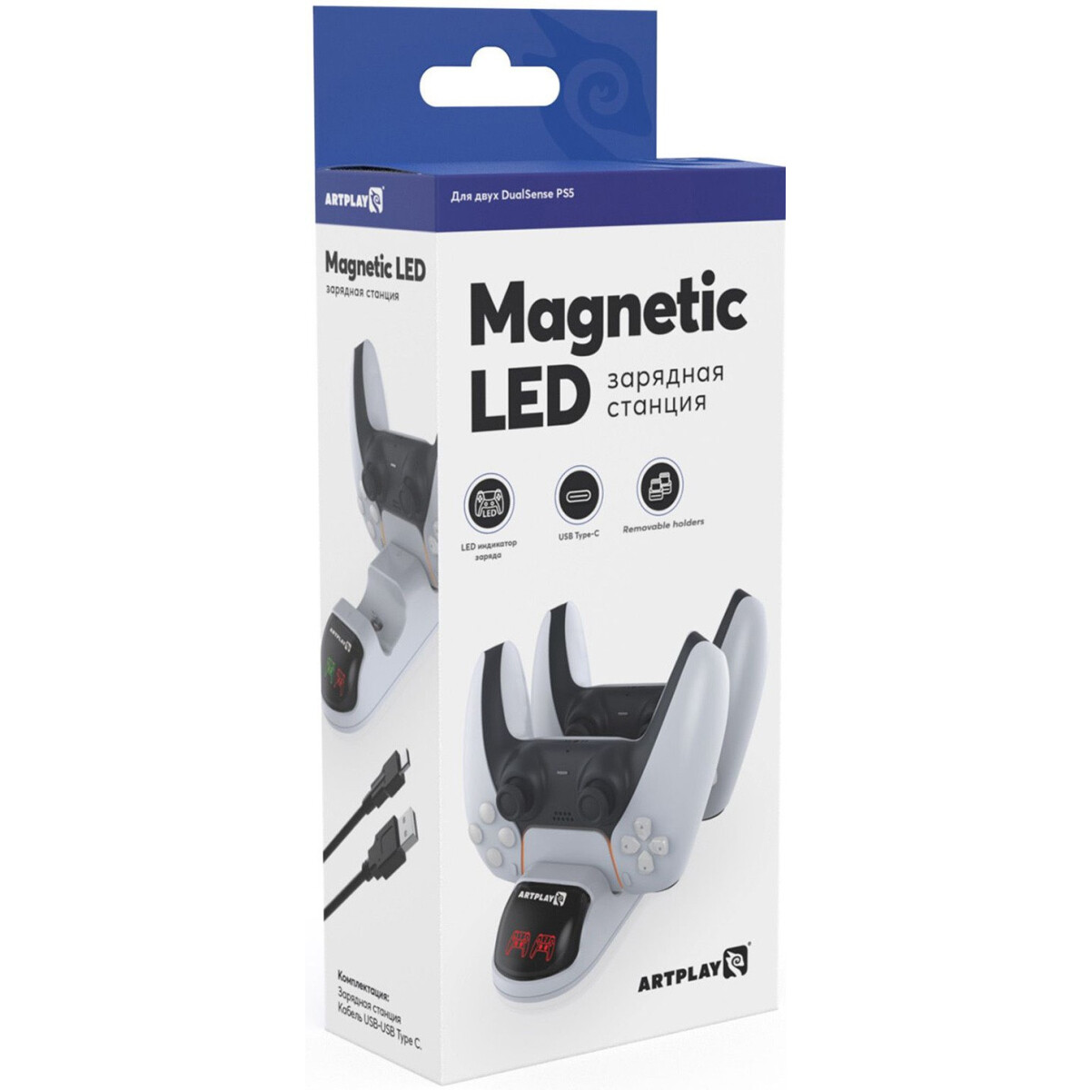 Зарядная станция Artplays Magnetic LED для PS5 DualSense - ART18 - фото 3