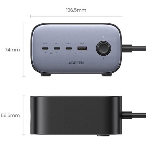 Сетевое зарядное устройство UGREEN CD270 Space Gray - 60167 - фото 4
