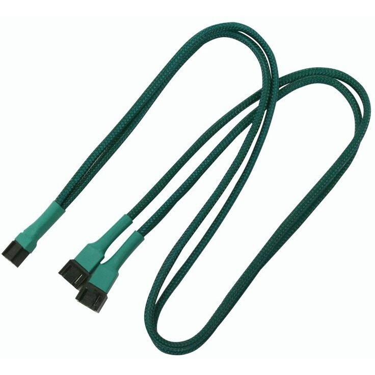 Разветвитель 3-pin - 2x 3-pin, Nanoxia NX3PY60G Green