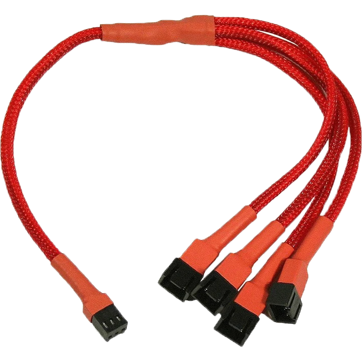 Разветвитель 3-pin - 4x 3-pin, Nanoxia NX34A30R Red