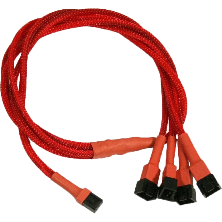 Разветвитель 3-pin - 4x 3-pin, Nanoxia NX34A60R Red