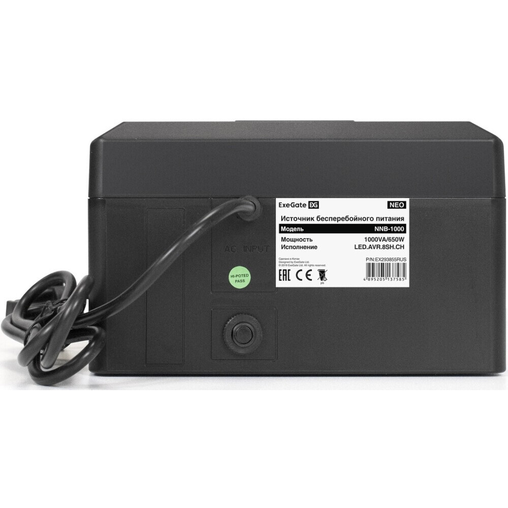 ИБП ExeGate NEO NNB-1000.LED.AVR.8SH.CH - EX293855RUS - фото 4