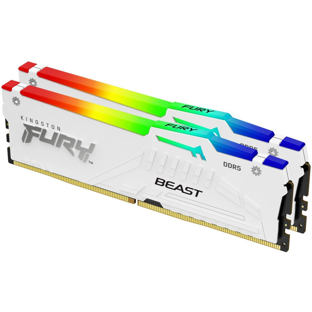 Оперативная память 64GB DDR5 6000MHz Kingston Fury Beast White RGB (KF560C36BWEAK2-64) (2x32GB KIT)