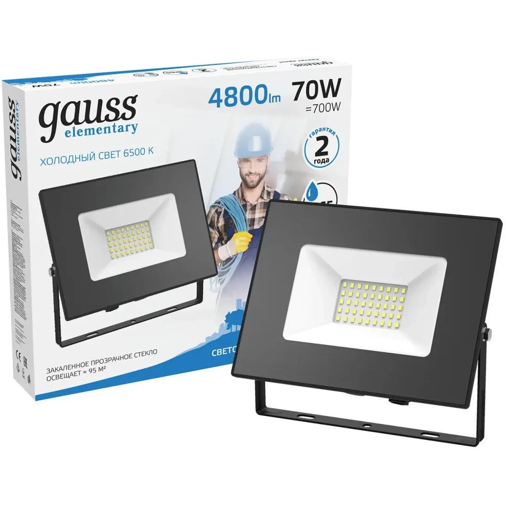 Прожектор Gauss Elementary 70W 7200lm - 613100370 - фото 2