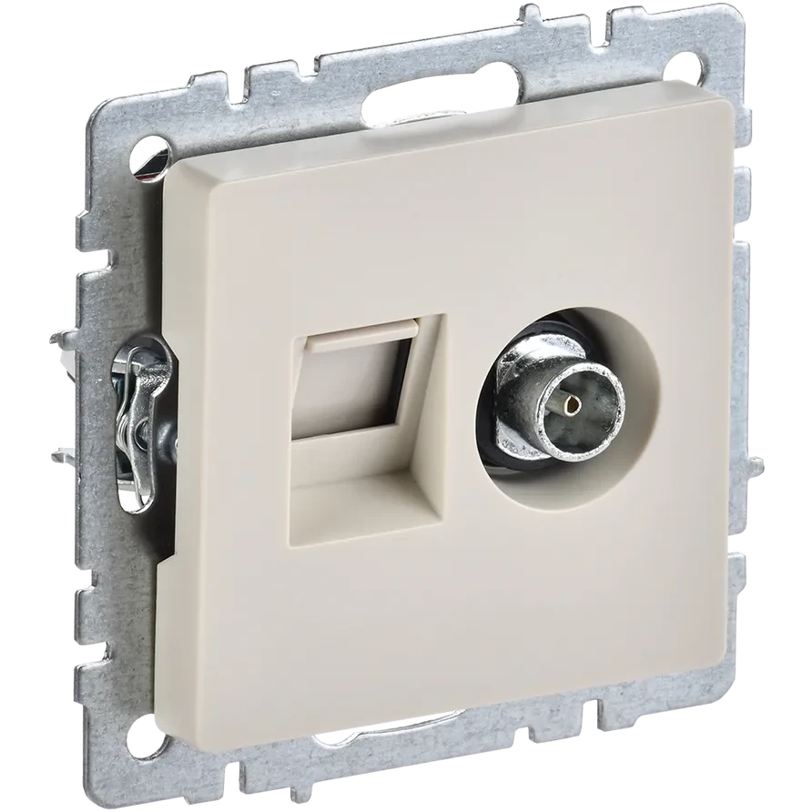 Розетка RJ-45/TV IEK BRITE BR-AK20-1-K10