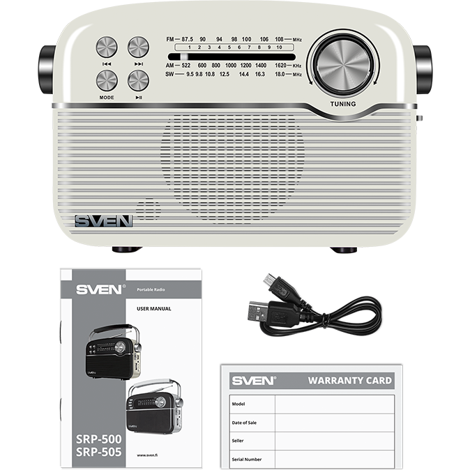 Радиоприёмник Sven SRP-500 White - SV-020422 - фото 5