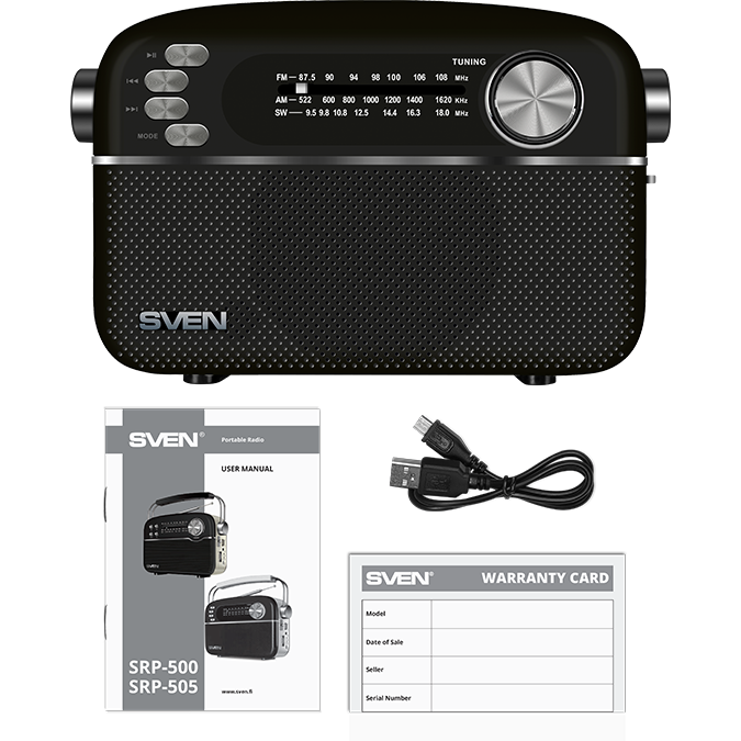 Радиоприёмник Sven SRP-505 Black - SV-020446 - фото 5