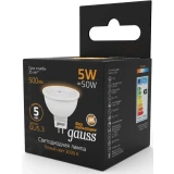 Светодиодная лампочка Gauss MR16 3000K (5 Вт, GU5.3) 10 шт. (101505105)