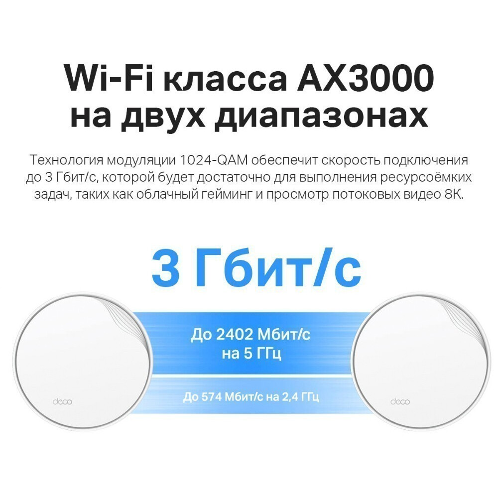 Mesh система TP-Link Deco X50-PoE (3 шт.) - Deco X50-PoE(3-pack) - фото 7