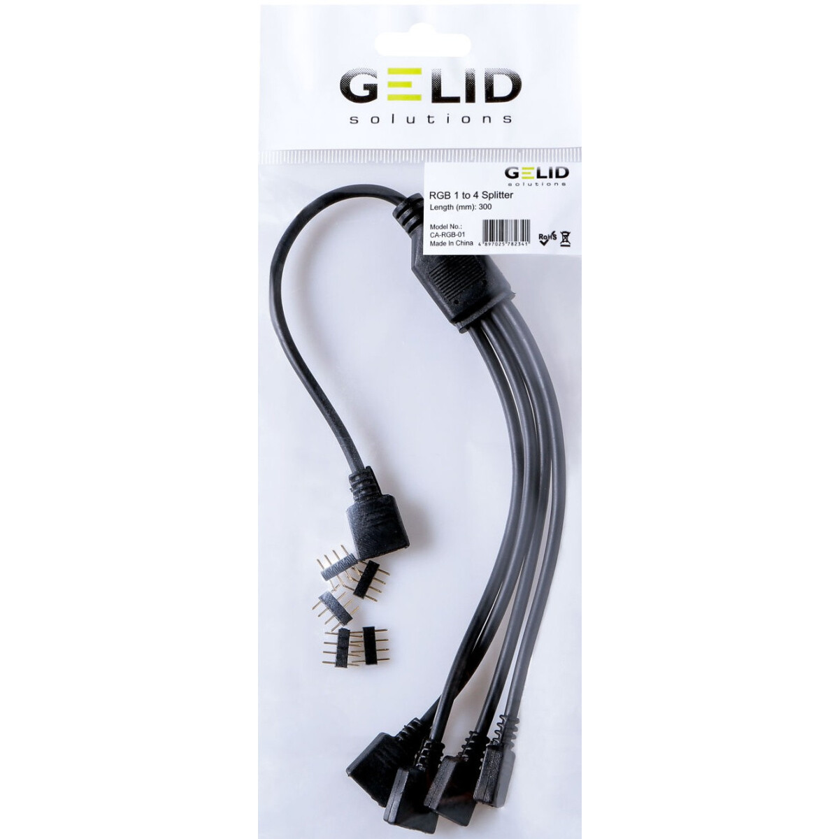 Разветвитель 4-pin - 4x 4-pin, 0.3м, GELID CA-RGB-01 - фото 3