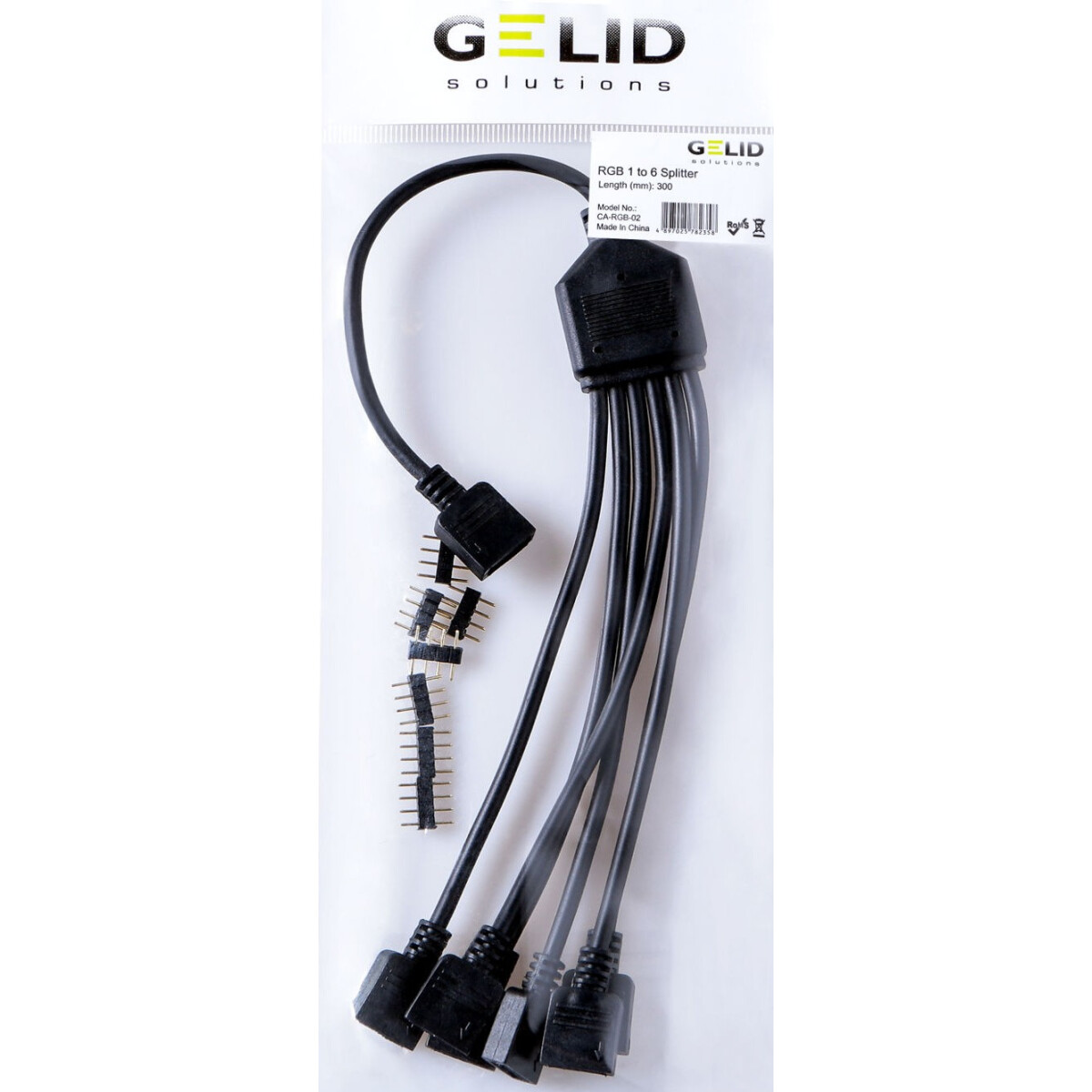 Разветвитель 4-pin- 6x 4-pin, 0.3м, GELID CA-RGB-02 - фото 3