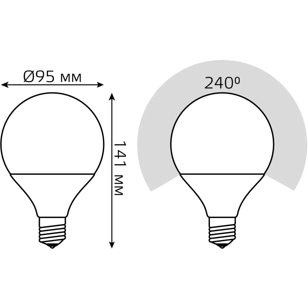 Светодиодная лампочка Gauss G95 3000K (16 Вт, E27) - 105102116 - фото 5