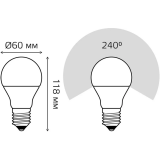Светодиодная лампочка Gauss Elementary A60 4100K (12 Вт, E27) 10 шт. (23222)