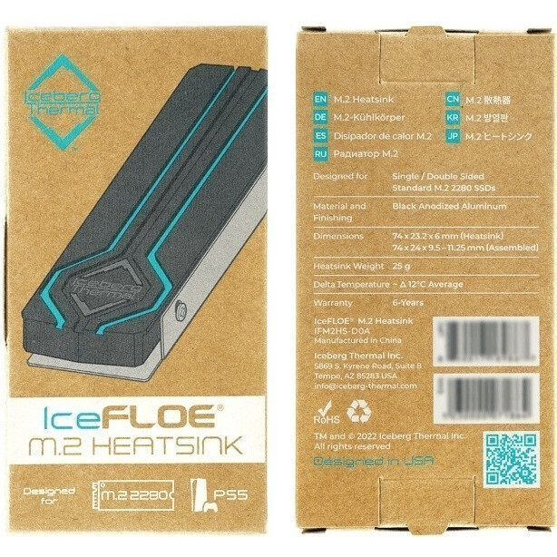 Радиатор для SSD M.2 Iceberg Thermal IceFLOE M.2 Heatsink - фото 4