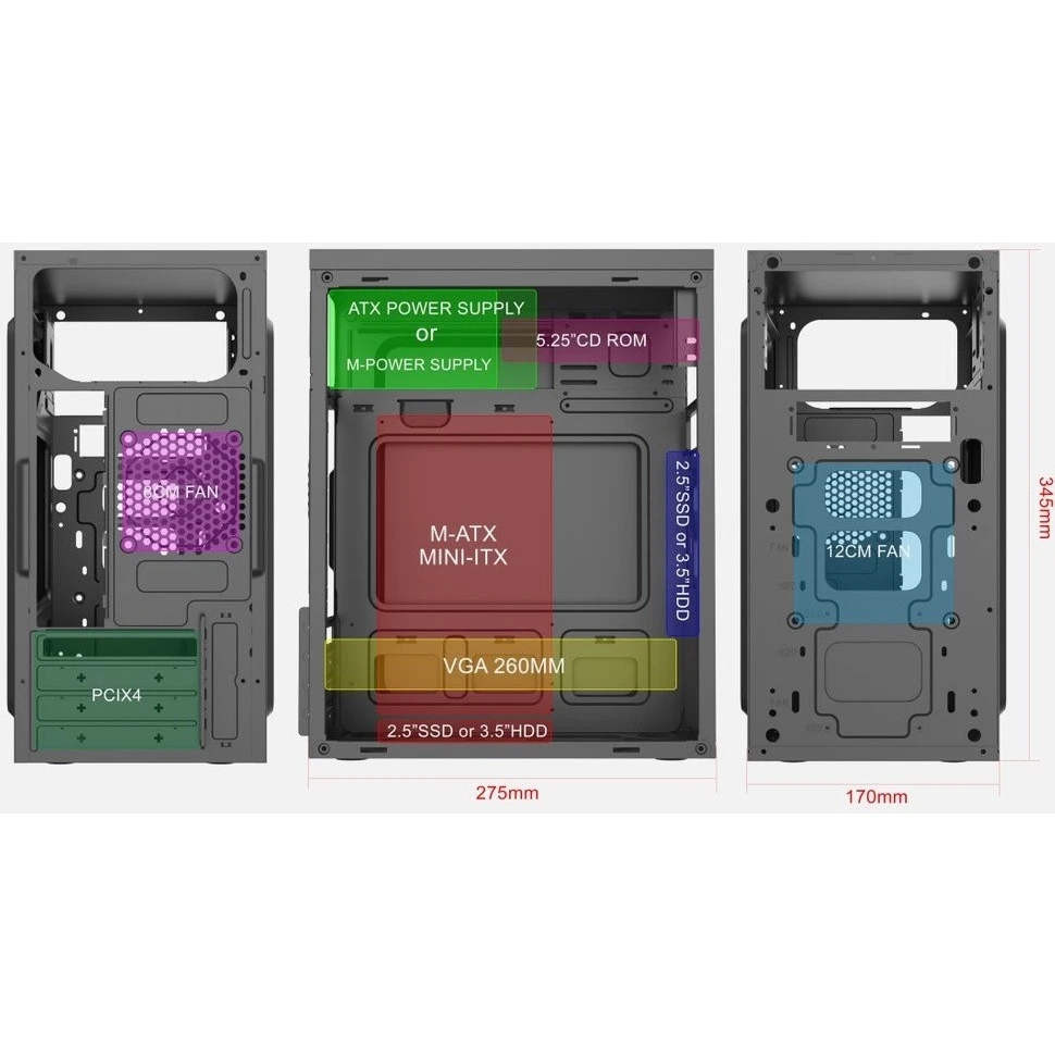 Корпус Foxline FZ-017-SX450R-U32 450W - фото 2