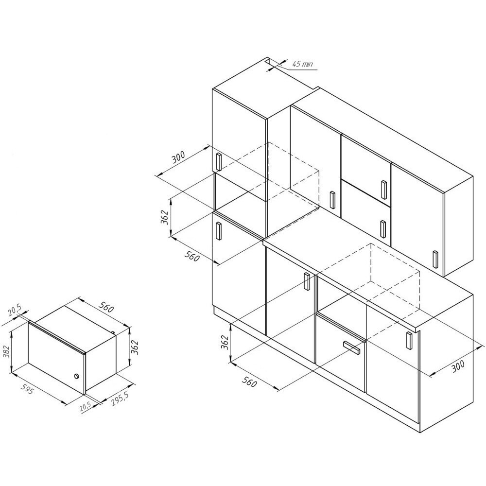 Встраиваемая микроволновая печь Monsher MMH 1020 B - фото 6