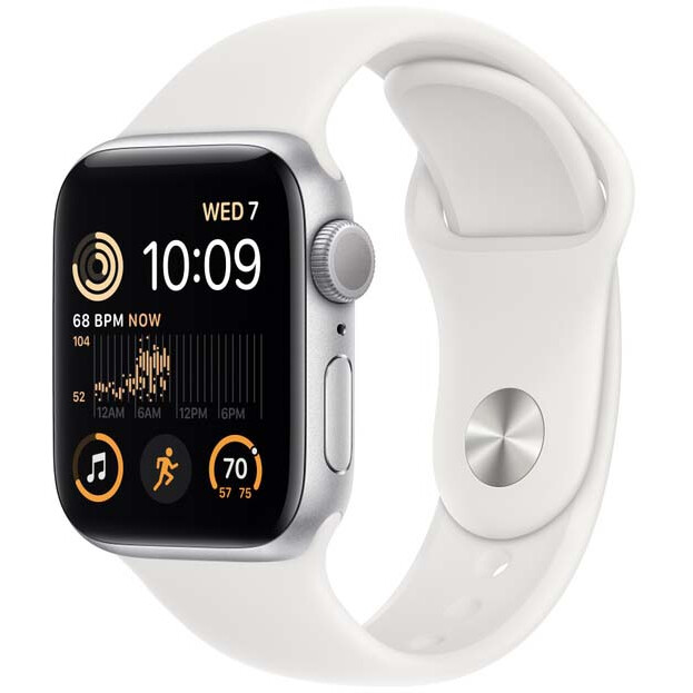 Умные часы Apple Watch SE 2 40mm Silver Aluminum Case with White Sport Band M/L (MNTJ3LL/A)