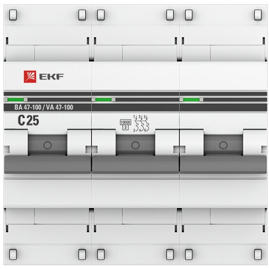 Автоматический выключатель EKF mcb47100-3-25C-pro - фото 2