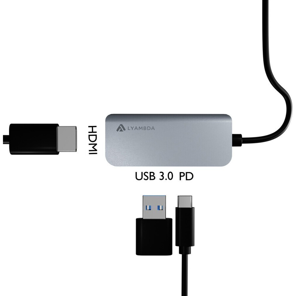 Док-станция Lyambda Slim Aluminum LC105 Grey - фото 4