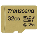 Карта памяти 32Gb MicroSD Transcend + SD адаптер  (TS32GUSD500S)