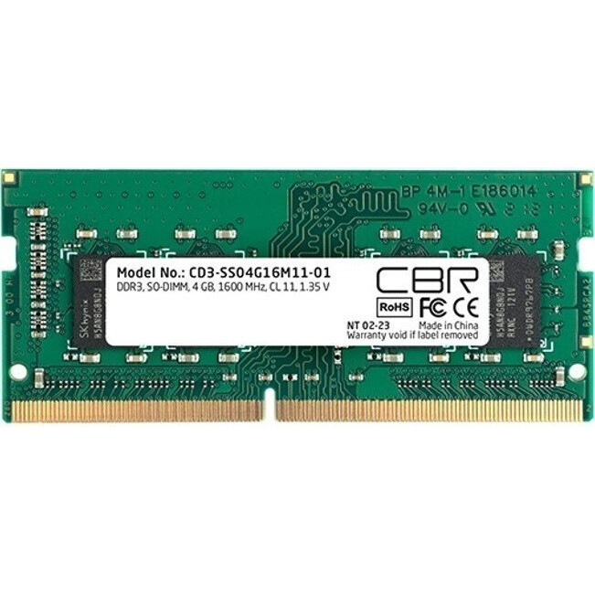 Оперативная память 4GB DDR-III 1600MHz CBR SO-DIMM (CD3-SS04G16M11-01)