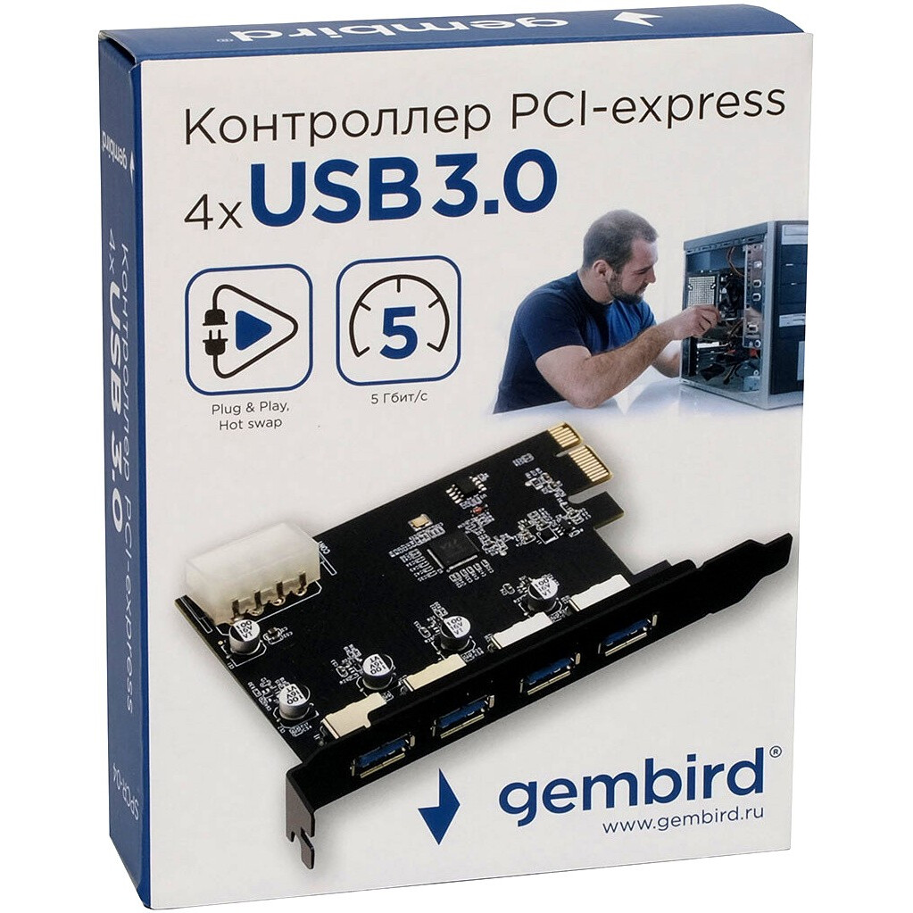 Плата расширения портов Gembird SPCR-04 - фото 5