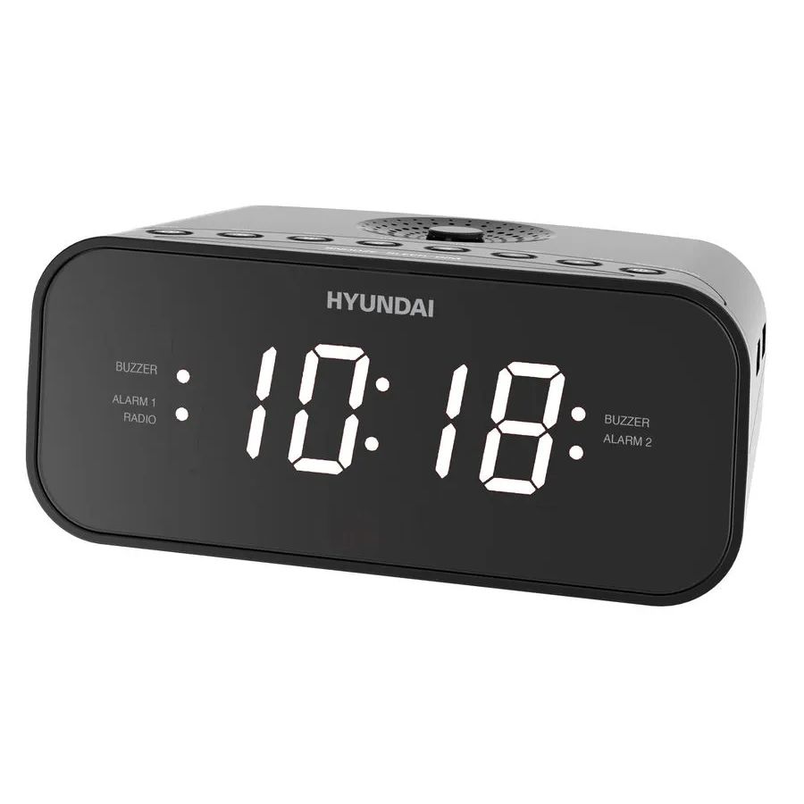 Радиобудильник Hyundai H-RCL221 Black/White - фото 2