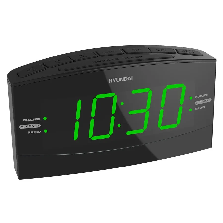 Радиобудильник Hyundai H-RCL238 Black/Green - фото 2
