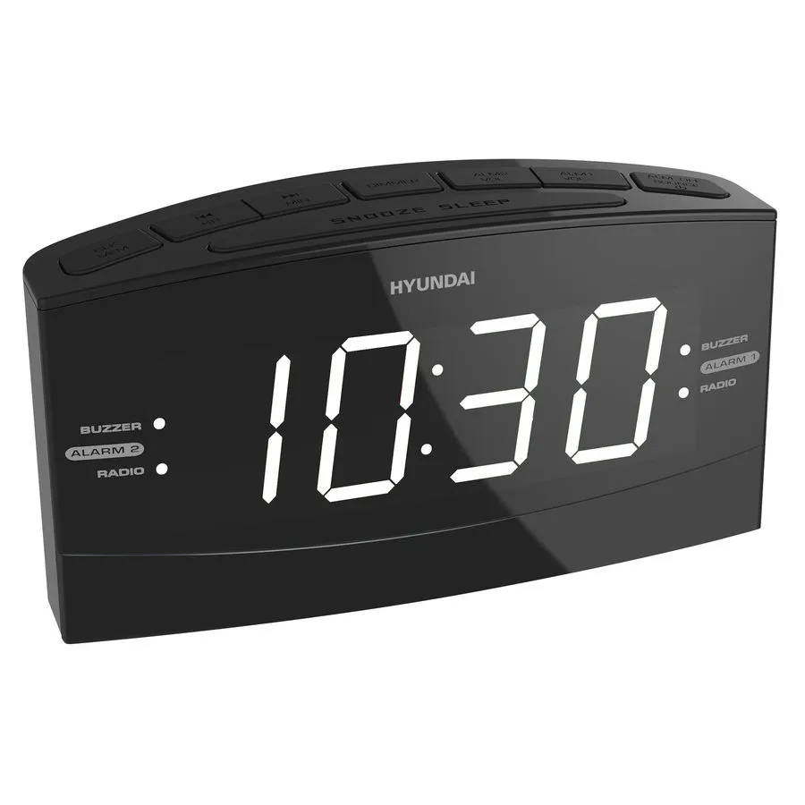 Радиобудильник Hyundai H-RCL238 Black/White - фото 2