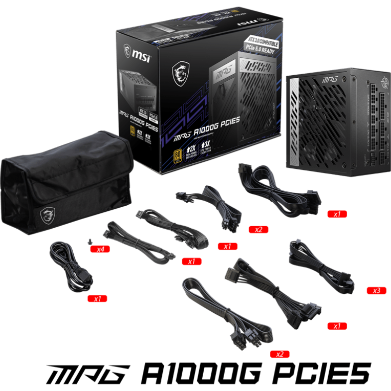 Блок питания 1000W MSI MPG A1000G PCIE5 - 306-7ZP7C11-CE0 - фото 5