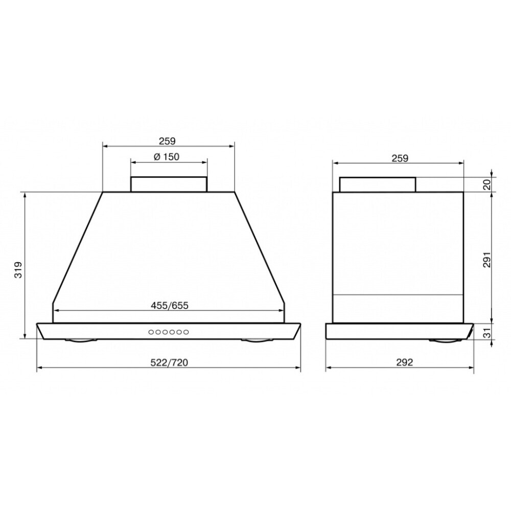 Вытяжка Elikor Врезной блок 52П-1000-Э4Д Cream - фото 2