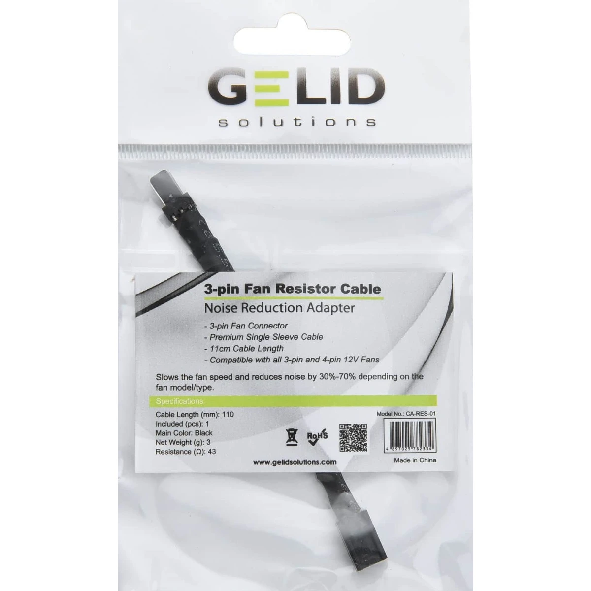 Кабель удлинительный 3-pin - 3-pin, GELID Fan Resistor Cable CA-RES-01 - фото 2