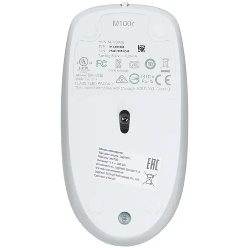 Мышь Logitech M100R White (910-005007) - фото 4