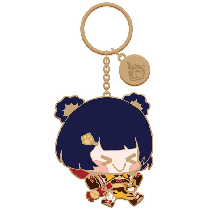 Брелок miHoYo Genshin Impact Chibi Character Metal Keychain Xiangling