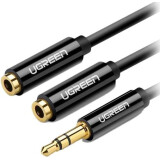 Разветвитель 3.5 Jack (M) - 2x 3.5 Jack (F), 0.25м, UGREEN AV134 Black (20816)