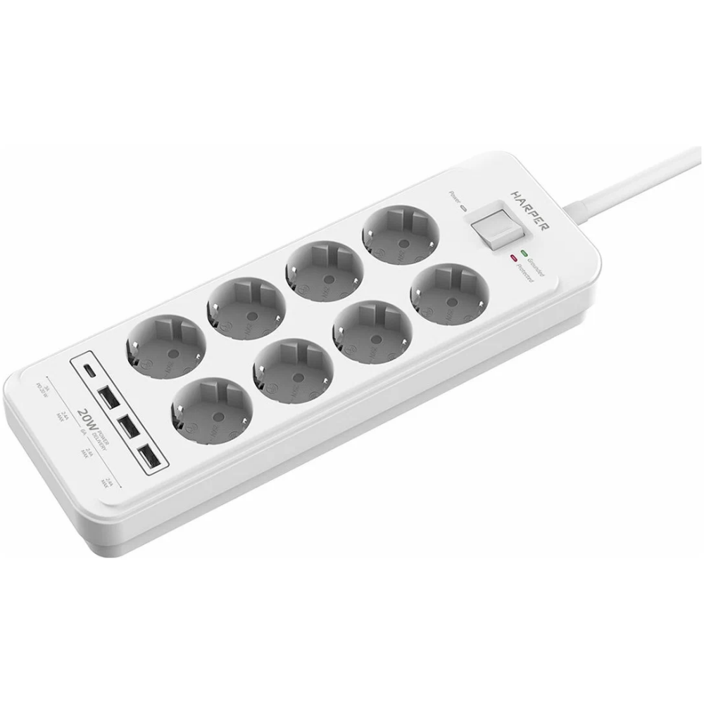 Сетевой фильтр Harper UCH-650 White - H00003209