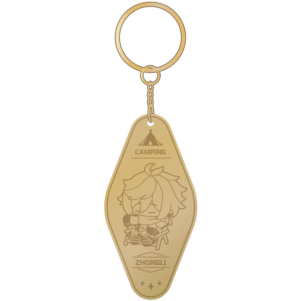 Брелок miHoYo Genshin Impact Go Camping! Series Metallic Keychain Zhongli