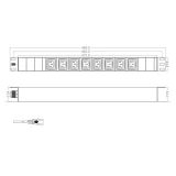 Блок розеток Hyperline SHT19-8IEC-2.5IEC