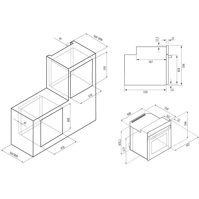 Духовой шкаф KRONA SONATA 45 BL - фото 7