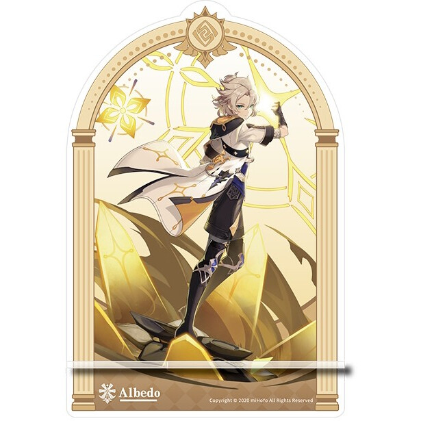 Подставка miHoYo Genshin Impact Character Themed Acrylic Phone Stand Contemplation in Chalk Albedo