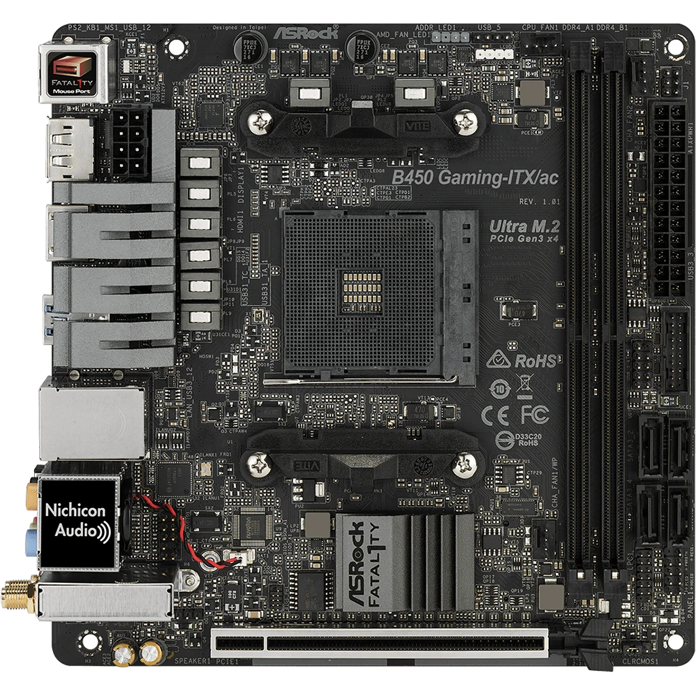 Материнская плата ASRock Fatal1ty B450 GAMING-ITX/AC