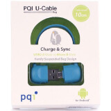 Переходник USB A (M) - microUSB B (M), 0.1м, PQI PQI-uCABLE-BAG-BL