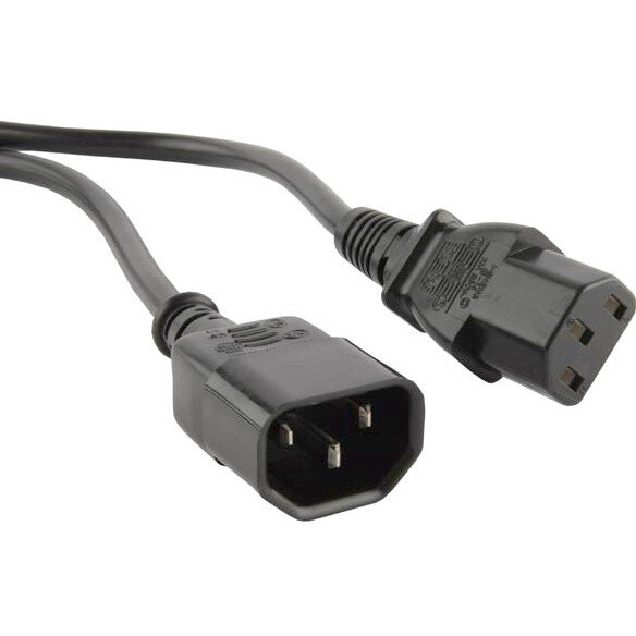 Кабель питания C13 - C14, 1.8м, Hyperline PWC-IEC13-IEC14-1.8-BK