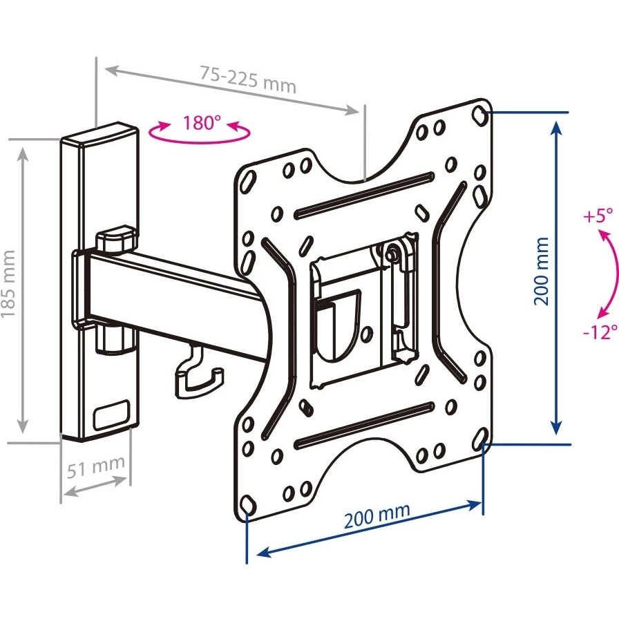 Кронштейн Kromax OPTIMA-213 Black - фото 2