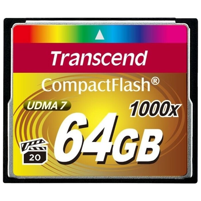 Карта памяти 64Gb Compact Flash Transcend 1000x (TS64GCF1000)